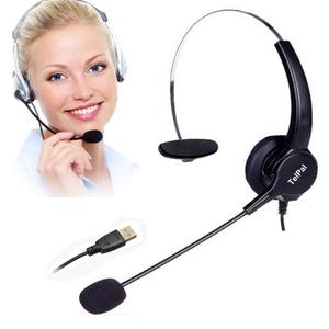 TelPal Corded Noise Cancelling Monaural Headset with USB Headset Adapter as Office PC Headset for Computer/PC/Laptop Use Only