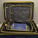 Rockland Fashion Softside 4 Piece Luggage Set, Expandable, (14" Tote/19"/24"/28"), Navy