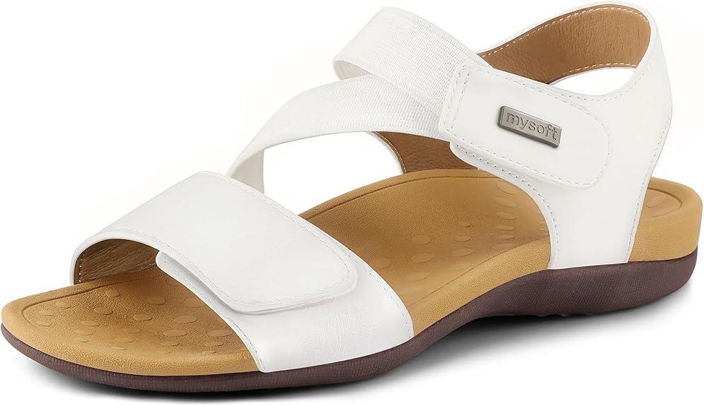 Mysoft Women's Arch Support Sandals Orthotic Comfortable Walking Sandals Lightweight Adjustable Summer Outdoor Shoes Size 11
