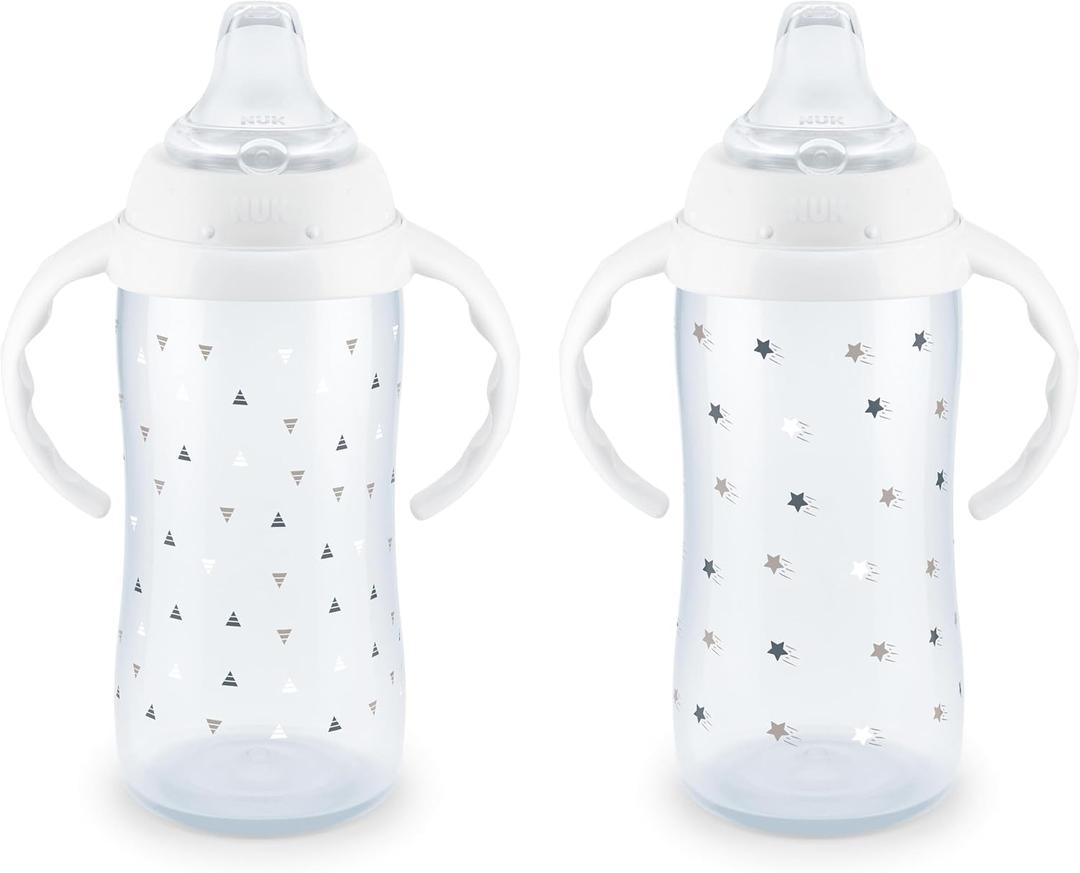 NUK Learner Cup 6+ Months Timeless Collection 10 Oz BPA Free Spill Proof Sippy Cup 2 Count (Pack of 1)