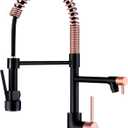 Avola Copper & Black Spring High Arc Kitchen Faucet,Stainless Steel Pull Down Sprayer Faucets,Kitchen Sink Faucet Single Handle Spring Two Nozzles Faucets, Suitable for RV, Bar & Laundry