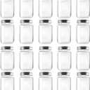 novelinks 16 Ounce Clear Plastic Jars Containers With Screw On Lids - Refillable Round Empty Plastic Slime Storage Containers for Kitchen & Household Storage - BPA Free (20 Pack) (20 Pack 16 Ounce, Silver)