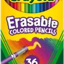 Crayola Erasable Colored Pencils (36ct), Colored Pencils for Kids, For Coloring Books, School Supplies, Classroom Arts & Crafts, Ages 4+ (36 Count (Pack of 1))