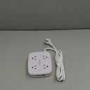 6 Ft Surge Protector Power Strip - 8 Widely Outlets with 4 USB Ports, 3 Side Outlet Extender with 6 Feet Extension Cord, Flat Plug, Wall Mount, Desk USB Charging Station, ETL,White