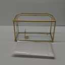 Ripprovt Glass Wedding Card Box with Lock, 12.6x5.9x9 inches Large Gold Card Boxes for Wedding Reception, Keepsake Display, Graduation, Party Centerpiece Decorative Box