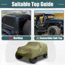 X AUTOHAUX SUV Car Cover Fit for Jeep Wrangler JK JL 4 Door 2007-2021 Outdoor Waterproof Sun Dust Wind Snow Protection 210D Oxford with Driver Door Zipper Dark Green