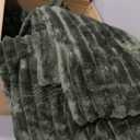 Bedsure Comforter Full Size - GentleSoft 3 Pieces Fluffy Double-Side Fleece Comforter Set, Cozy Striped Room Decor Aesthetic, Luxury Olive Green Full Size Bedding with 2 Pillowcases, 82x86 Inches