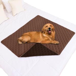 Smiry Waterproof Dog Bed Cover Pet Blanket, Soft Washable Dog Blanket for Furniture Bed Couch Sofa Reversible, Checkered (40"x50", Brown/Chocolate)