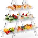 Idefair Acrylic 3 Tier Serving Tray Tiered Cupcake Stand, Dessert Display for Party, 2025 Updated Serving Platters for Cookies, Fruits, Veggies, and Sweet Treats
