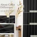 Black Linen Curtains 84 inches Long 2 Panels for Bedroom Back Tab Light Filtering Privacy Sheer Black Curtains Muslin Look Modern Farmhouse Cotton Textured Gauze Curtain for Living Room 2 Panel Set