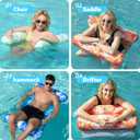 Sloosh 3 Pack 4-in-1 Inflatable Pool Floats - Water Hammock Lounges, Multi-Purpose Swimming Pool Accessories (Saddle, Lounge Chair, Drifter) for Pool, Lake, Outdoor, Beach, 26.7 x 46"
