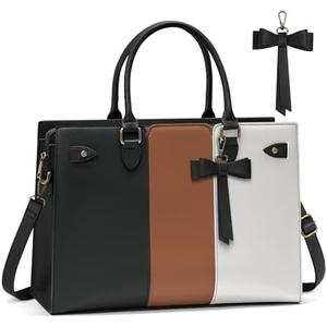Laptop Bag for Women 15.6 Inch Laptop Tote Bag Waterproof Pu Leather Work Bag Computer Briefcase Office Teacher Handbag