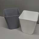 Bathroom Trash Can, 2 Gallon Small Trash Can,Square Trash Bin Wastebasket for Bathroom Bedroom Kitchen Countertop Under Sink (Pack of 2, White+Gray)