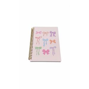 OSLYSOF Colorful Coquette Bow Spiral Notebook, Preppy Girly Notebooks for Note Taking, Aesthetic Journal for Women, Coquette Girly Office Supplies, Bow Journal 5.5x8.3 Inch with 164 Pages