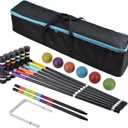 [6 Players]Premium Croquet Set for Families, BroWill Croquet Set with Carrying Bag for Yard Outdoor Lawn Backyard Games for Kids Adults All Ages, 35 Inch