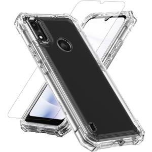 Compatible with Gabb Phone 4 Case, with Screen Protector Hard PC Front Frame and Soft TPU Back, Shockproof Bumper Case (Clear, Gabb Phone 4)
