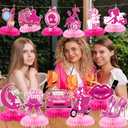 Pink Girls Table Decorations for Party - Hot Pink Princess Party Honeycomb Centerpieces Bachelorette Birthday Party Decorations Girls Doll Theme Party Decor