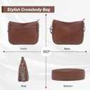 Vegan Leather Crossbody Bags for Women, Medium Cross Body Purse with Wide Adjustable Strap LightWeight (Brown)