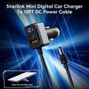 3-in-1 10 ft 12-24V DC Car Power Adapter for Starlink Mini | Up to 114W fast charging, fits 12-24V vehicles. Works for truck, RV, van, boat and yacht, laptops, phones, Starlink Mini