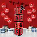 2026 Graduation Decorations Set - So Proud of You - Class of 2026 Balloon Boxes for Memorable Grad Party Supplies, Indoor/Outdoor Congrats Grad Home Door Dcor Essentialsred and black
