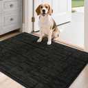 COSY HOMEER Door Mat,Dirt Trapper Entryway Rugs 24"x36",Non Slip Washable Entrance Mats,Absorbent Welcome Mat,Low Profile Dog Door Mats for Front Back Doomats and Wet Shoes,Black