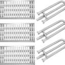 Stainless Steel Grill Heat Plates Heat Shield Grill Burners for DCS Grill Parts 27DBQR, BGA36-BQARL/BQARN, BGA48-BQARL/BQARN, Ceramic Rod Complete Radiant Tray BBQ Gas Grill Replacement Parts