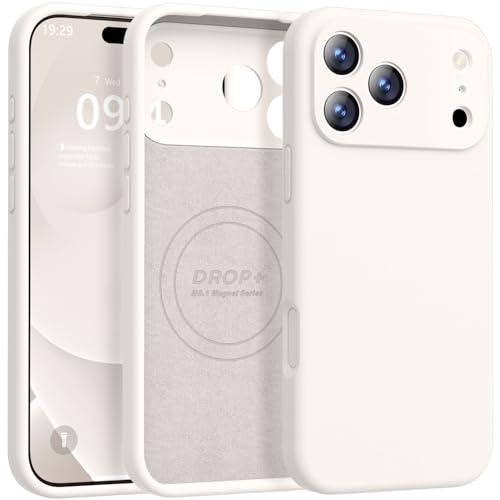 Ktele Magnetic for iPhone 17 Pro Max Case [Compatible with Magsafe] [Premium Silicone Satin-Smooth Touch] Slim Shockproof Anti-Scratch Microfiber Lining Case, 6.9 inch, Stone