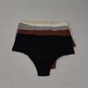 ASIMOON High Waisted Bikini Underwear for Women Tummy Control Cotton Panties Soft Strech No Muffin Cheeky Panty Multi Pack (Medium)
