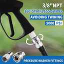 FENG PAI 12Pcs NPT 3/8 Inch Pressure Washer Adapter Set, 6 Sets Stainless Steel Internal Male and Female Quick Connector Kit, Pressure Washer Internal Female and Male Thread Fitting