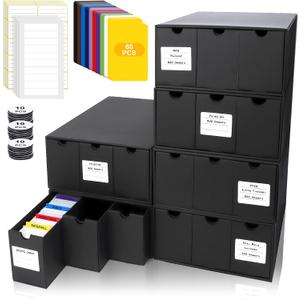 Trading Card Storage Box, Includes 18-600 CT Boxes & 60 Card Dividers, Trading Card Organizer for Collectible Card Games, for TCG, YGO, MTG, PTCG, Baseball Cards, with Labels & Tapes