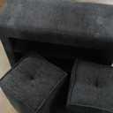 FANYE L-Shaped Oversized Reversible Sleeper Sectional Sofa with Pull Out Couch Bed, 2 Stools and Shelves, Chenille Upholstered Functional Corner Sofa&Couch Convertible Spacious Sofabed for Living Room