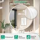 TokeShimi 24 Inch Round Bathroom Medicine Cabinet with Mirror Surface Mount Only Circular White Framed Farmhouse Medicine Cabinets for Wall Small Circle Mirrored Bath Cabinet with Vanity Mirror