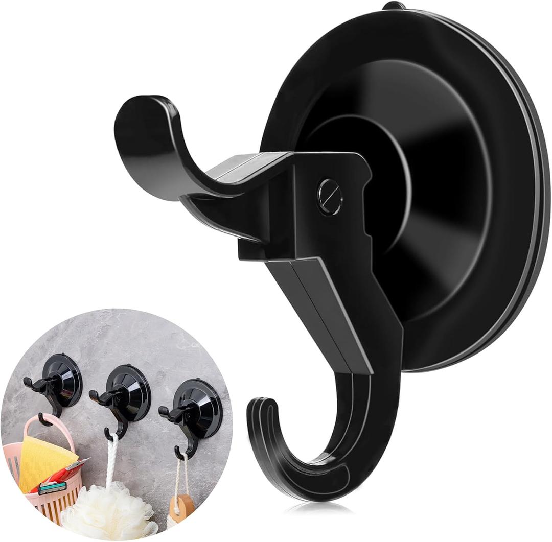 ANDGOO Suction Cup Hooks, 30 Pack Strong Vacuum Suction Cup for Shower, Removable Wall Suction Cup Hangers for Bathroom, Kitchen Waterproof Suction Holder for Window Glass, Door, Black 
