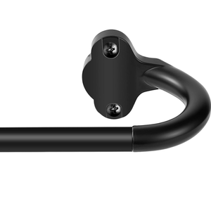 Black Wrap Around Curtain Rods:5/8" Small Blackout Adjustable Window Curtain Rod for Bedroom Kitchen Apartment Renter Friendly,Room Darkening Curved Drapery Rods Easy Install,Matte Black 28-60"