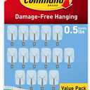 Command Small Clear Wire Toggle Hooks, 40 Wall Hook and 48 Strips, Damage-Free Hanging with Adhesive, Great for Hanging, Organization and Storage, Holds up to 0.5 lb