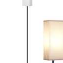 Floor Lamp, Pole Lamp with Foot Switch, Modern Standing Lamp Shade, Minimalist Freestanding Lamp (Bulb Not Included), for Living Room, Bedroom Office ETL Listed, Black and White CW07LD05