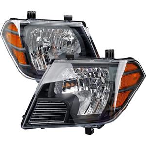 Headlights Assembly Pair, Compatible with 2009-2020 Nissan Frontier S SL SV SE LE XE PRO-4X Desert Runner, Replace 26060ZL40A 26060ZL40B 26010ZL40A 26010ZL40B, Turn Signal Lamps Chrome Housing