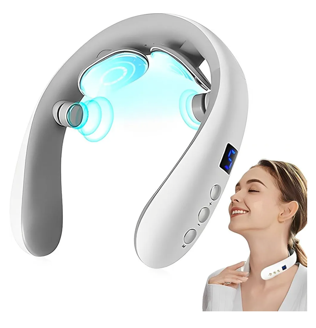 Neck Massager with Heat, Electric Pulse Neck Massager for Pain Relief, Wireless Neckology Intelligent Massager for Women