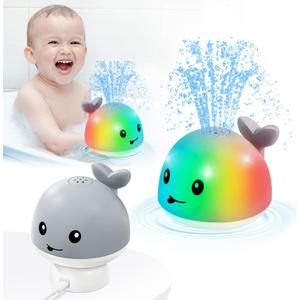 Gigilli Baby Whale Bath Toy - Easy Charging - Baby Easter Basket Stuffers Bath Toys for Kids Ages 1-3, Light Up Bath Fountain Toy 6-12-18 Months, Toddlers Bathtub Toy Sprinkler Birthday 1 2 3 Gifts