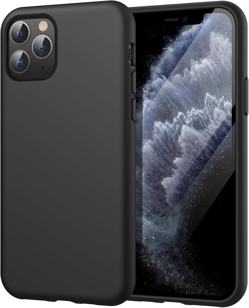 JETech Silicone Case for iPhone 11 Pro 5.8-Inch, Silky-Soft Touch Full-Body Protective Phone Case, Shockproof Cover with Microfiber Lining (Black)