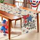 Independence Day Table Runner 4th of July Patriotic Memorial Day Decorations 13x71 Inch 250 Anniversary USA Merchandise Supplies Indoor Outdoor for Home Party Kitchen Decor A20