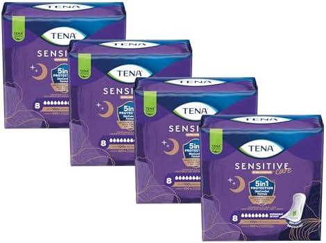 TENA Sensitive Care Worry-Free Nights Extra Coverage Pads, Overnight,