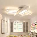 RUNNUP Acrylic Cartoon Airplane Ceiling Lamp Boy Bedroom Creative LED Flush Ceiling Light Stepless Dimming for Kindergarten Children Bedroom Kids Room Study Room, White