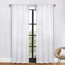 SUPERIOR Blackout Curtains, Room Darkening, Bedroom, Drapes, Kitchen, Living Room Window Accents, Sun Blocking, Thermal, 2 Pack, Leaves Blackout Curtains, Set of 2, 26" x 84", White
