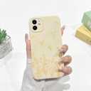 NITITOP Compatible with iPhone 12 Case Cute Flowers Floral Plant Pattern for Women Girls Trendy Slim Fit TPU Bumper Silicone Shockproof Full Camera Protection Cover - Yellow