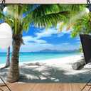 8X6ft Summer Hawaii Vacation Beach Photo Backdrop Blue Sky and Sunshine Theme Party Decorations Photography Backdrops Birthday Wedding Decor Banner Photo Studio