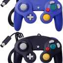 ONE250 2 Pack Classic Shock Joypad Wired Controller, Compatible with Wii NGC Gamecube Game Cube (Black & Blue)