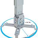 Cmple - Universal Adjustable Projector Ceiling Mount, Projector Bracket with Extendable Length for LCD/DLP Projectors - Max 44lbs (Silver) (Long - 12.5Inch)