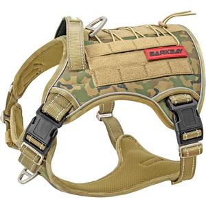 Tactical Dog Harness Large,Military Service Weighted Dog Vest Harness Working Dog MOLLE Vest with Loop Panels,No-Pull Training Harness with Leash Clips for Walking Hiking Hunting(Camo,M) (Medium (Pack of 1))