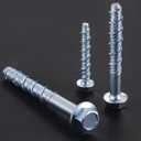 Wensilon 1/2" x 6" Zinc Plated Large Diameter Concrete Screw Actual Thickness 9/16"(14mm) for Anchoring to Masonry, Brick or Block (30 pcs)